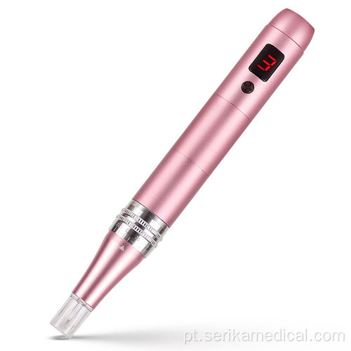 Pena de microneedling profissional elétrico rosa